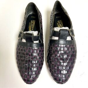 vintage Velocity woven leather shoes fisherman loafers Brazil Y2K preppy 10.5 D